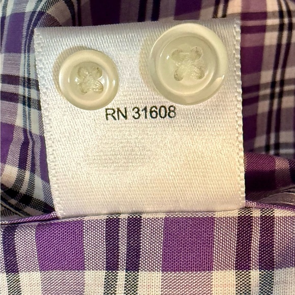 Jos. A. Bank Traditional Fit Purple Plaid Dress Shirt Size XL Cotton Blend - Picture 3 of 6